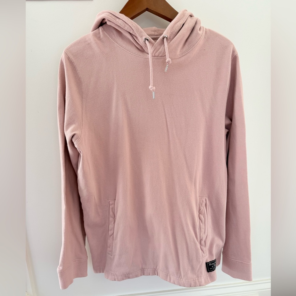 Abercrombie & Fitch Men's Hoodie Sweater Pink Sweatshirt %100 Cotton Size M